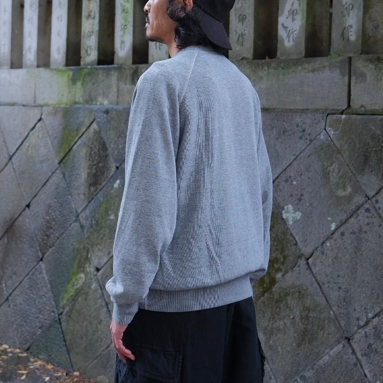 COMOLI(コモリ) /グレー裏毛クルーネック-GRAY-(D01-05045) | Signs