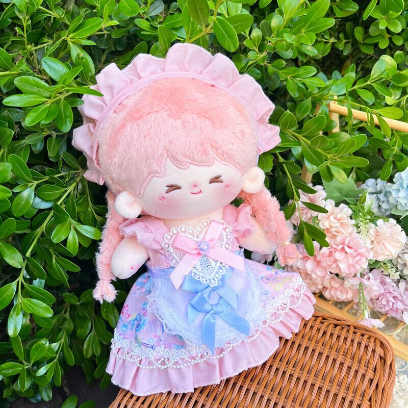 20cm ぬいぐるみ用 ロリータ レースワンピース＋エプロン＋ヘッド
