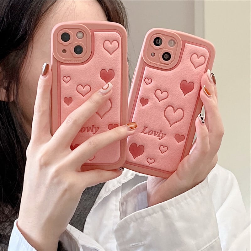 オーバーのアイテム取扱☆ iPhoneケース iPhone14 ピンク かわいい ハート 韓国 iPhoneケース iPhone11 スマホケース かわいい ハート ピンク