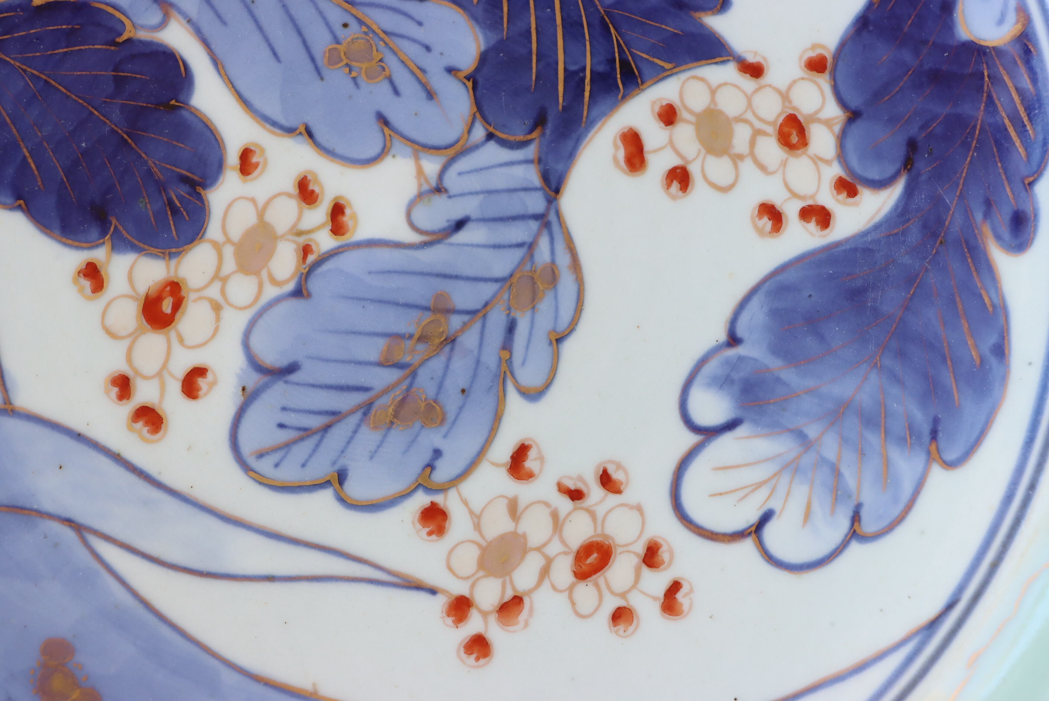 古伊万里 青磁 橘鳳凰大根文 大皿 一尺二寸/Old Imari large size