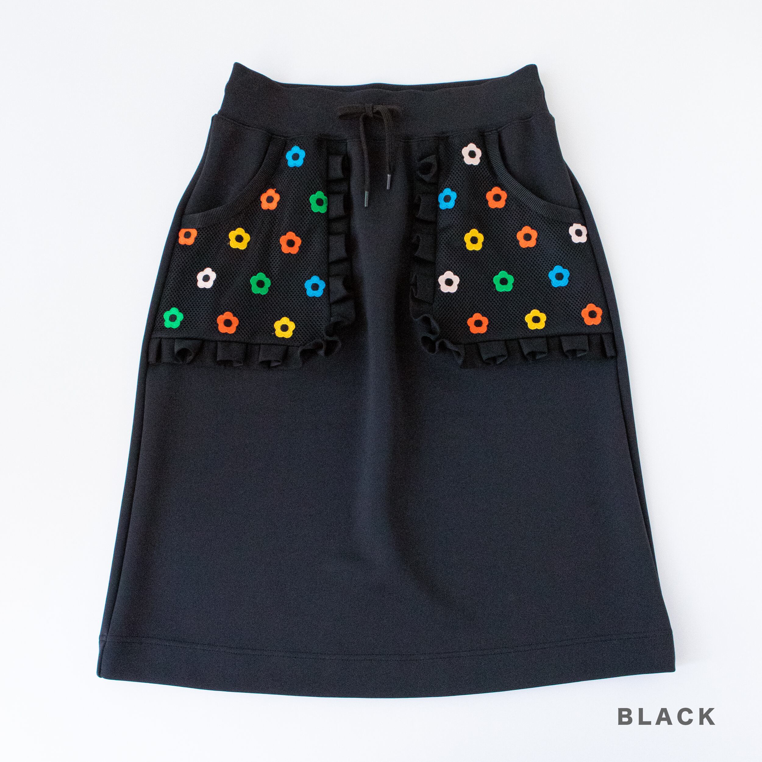スカート HOWTOVENUS Flower Sweat Skirt BLACK Flower Sweat Skirt | howtovenus