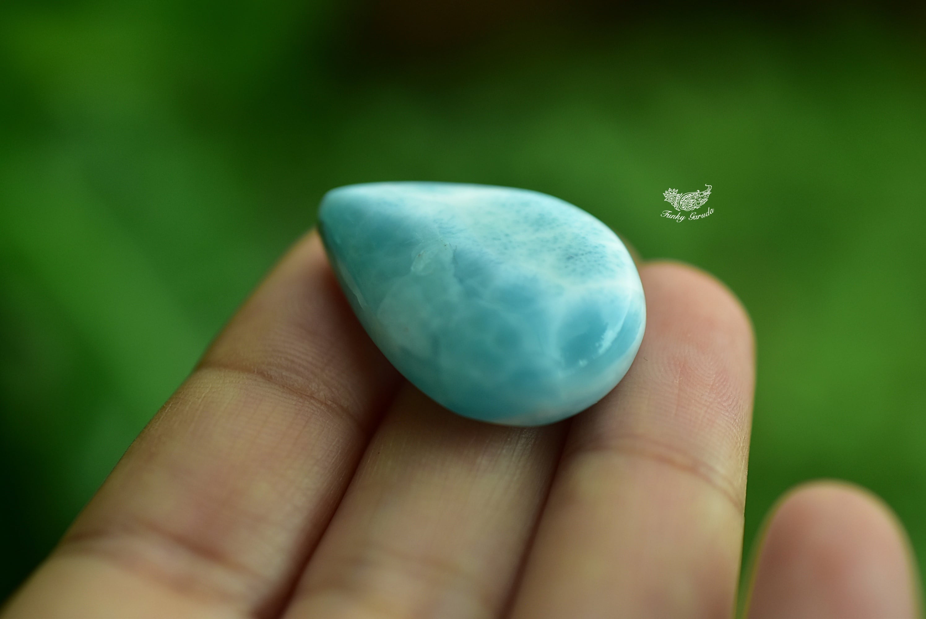 【国内発送】半分グリーン ラリマー ルースs548 パワーストーン 半分グリーン☆ラリマー ルースs548 | Funky garuda Stone