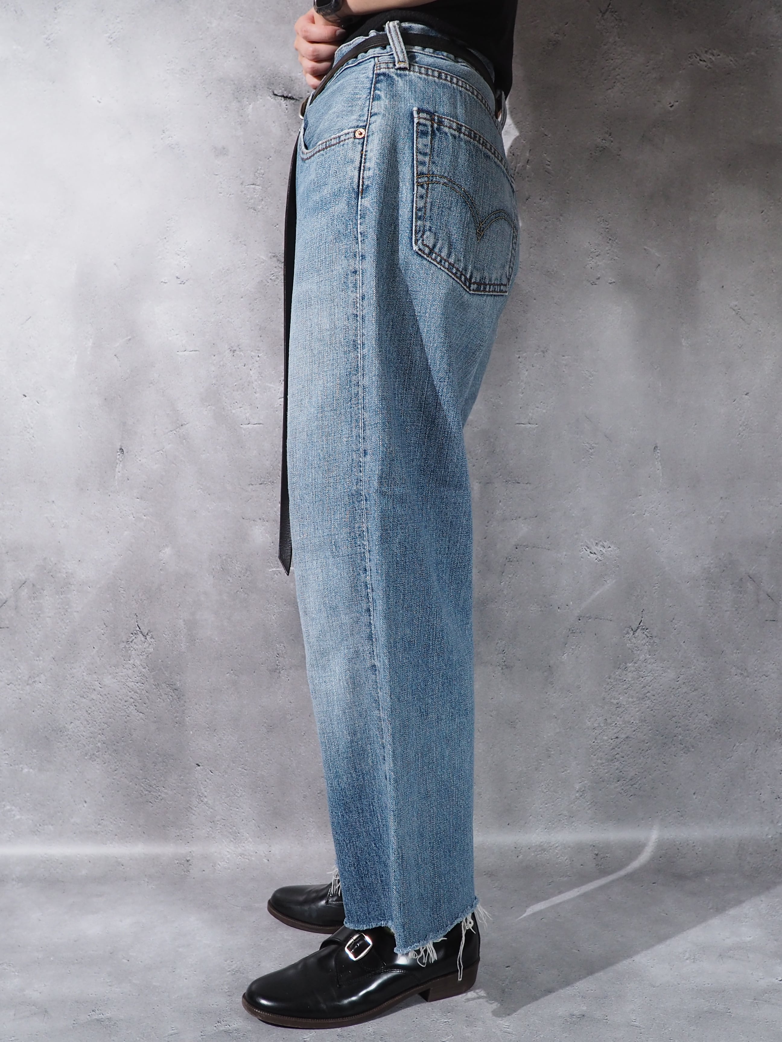 1980 - 90s Levi's 503 cut off straight wide denim pants