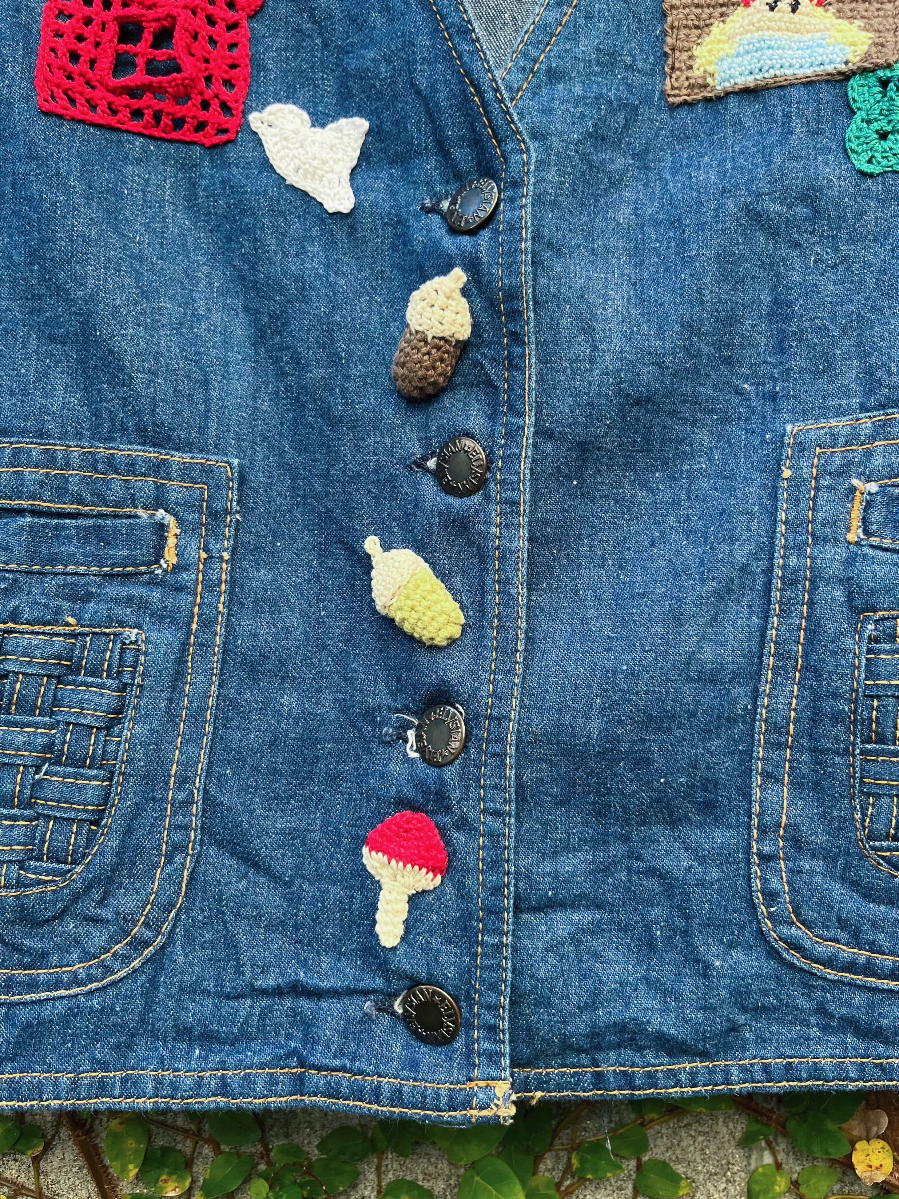 remake ✂︎ acorn button denim vest