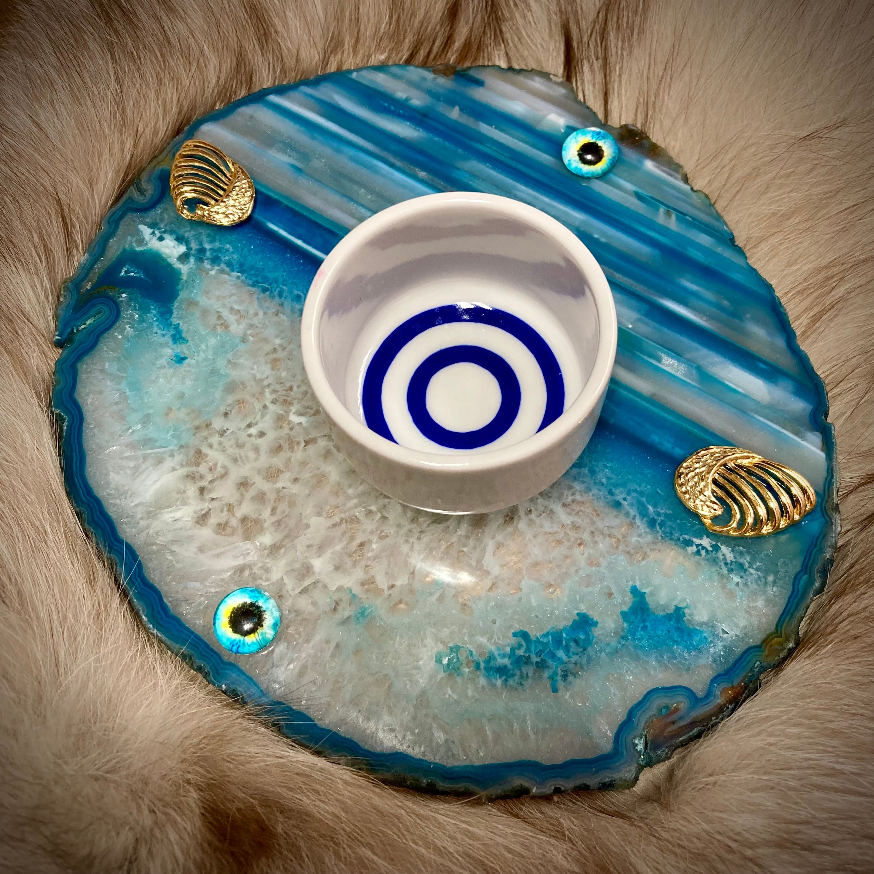 目玉瑪瑙のコースター/小物置き Agate coaster, small object holder