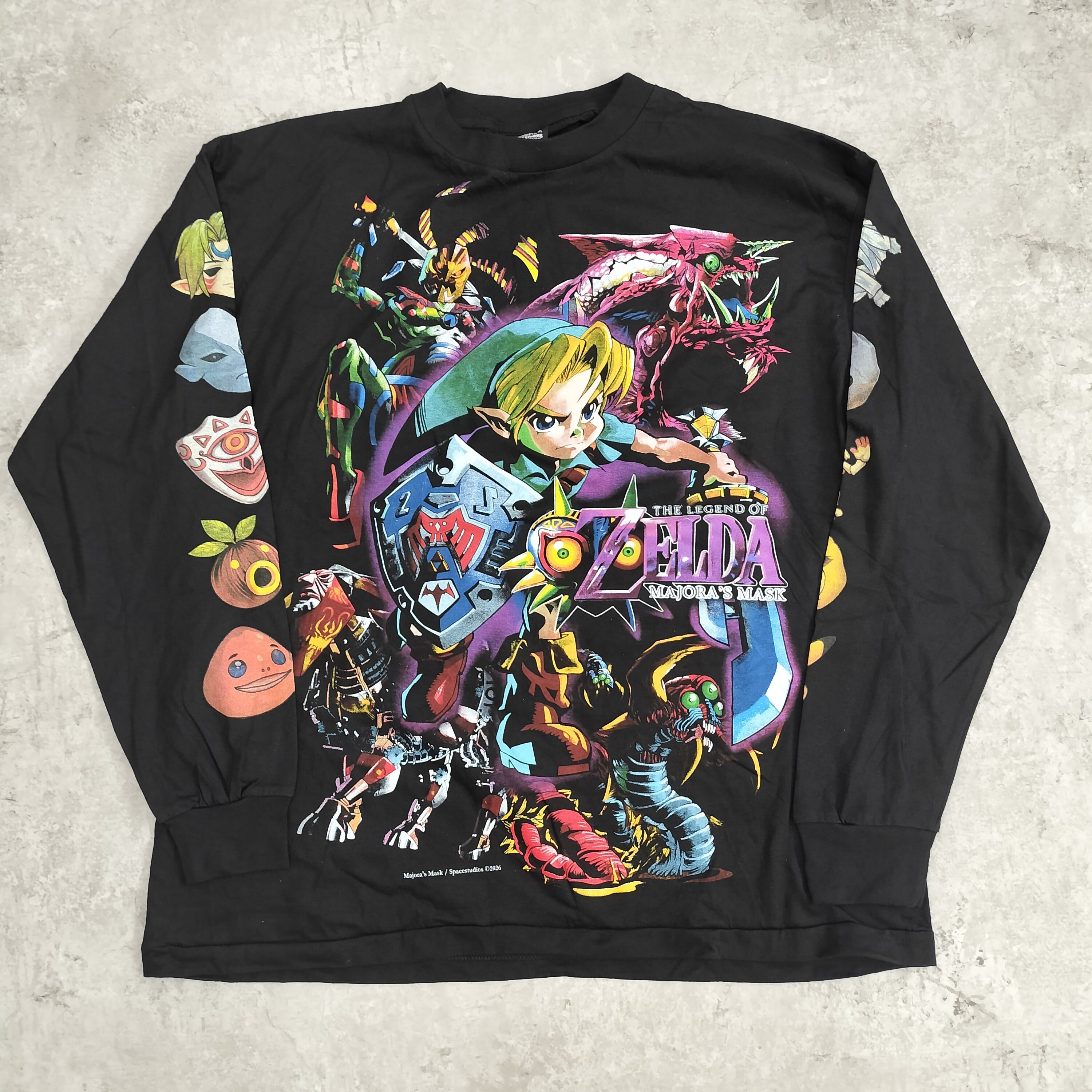【ゼルダの伝説 ムジュラの仮面】長袖Tシャツ　XL ロンT ゲームT ゼルダの伝説 ムジュラの仮面】T-shirt XL 海外ブート | イケてる店員