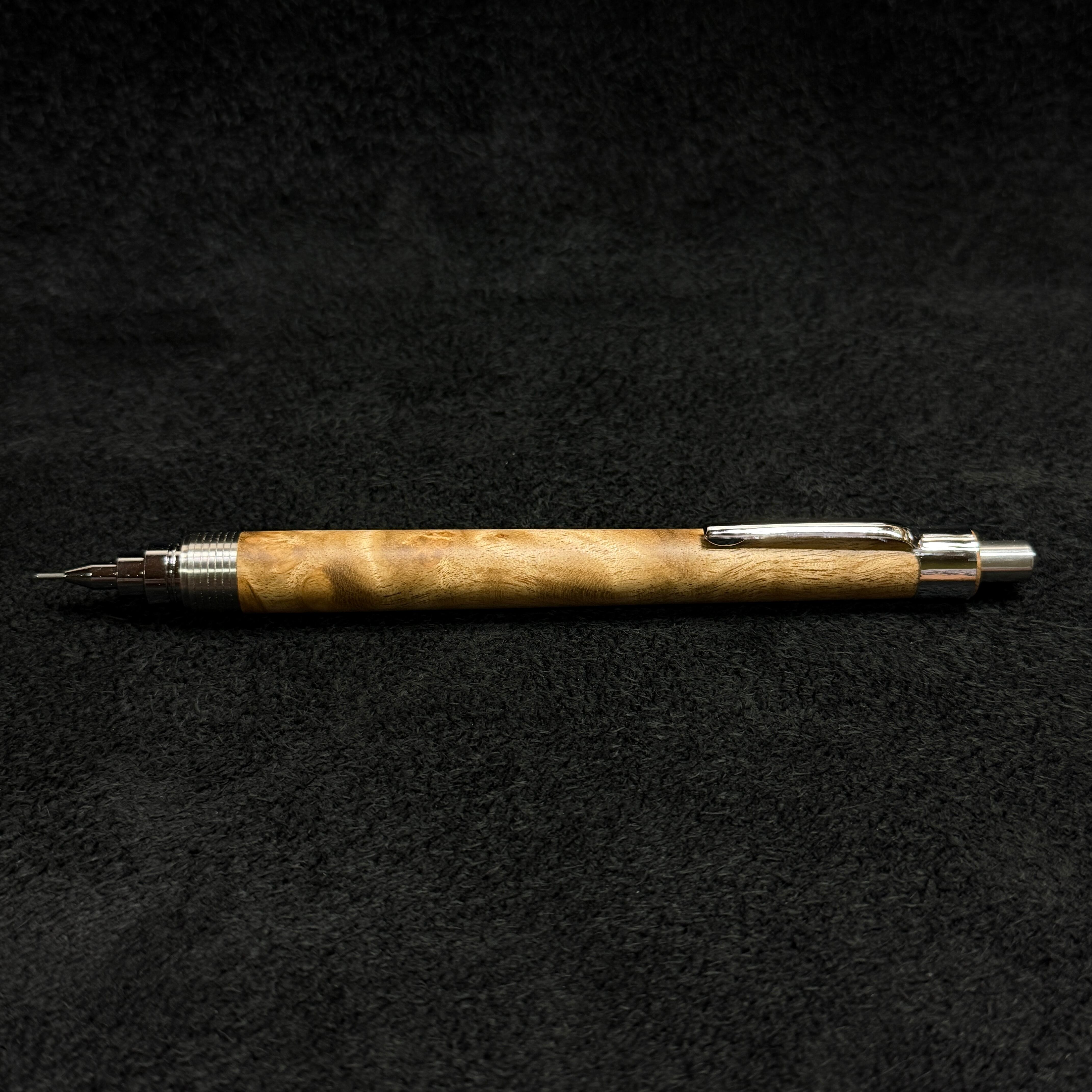 259マーブルウッド木製シャーペン 超低重心溝付き ステンレス | handwood
