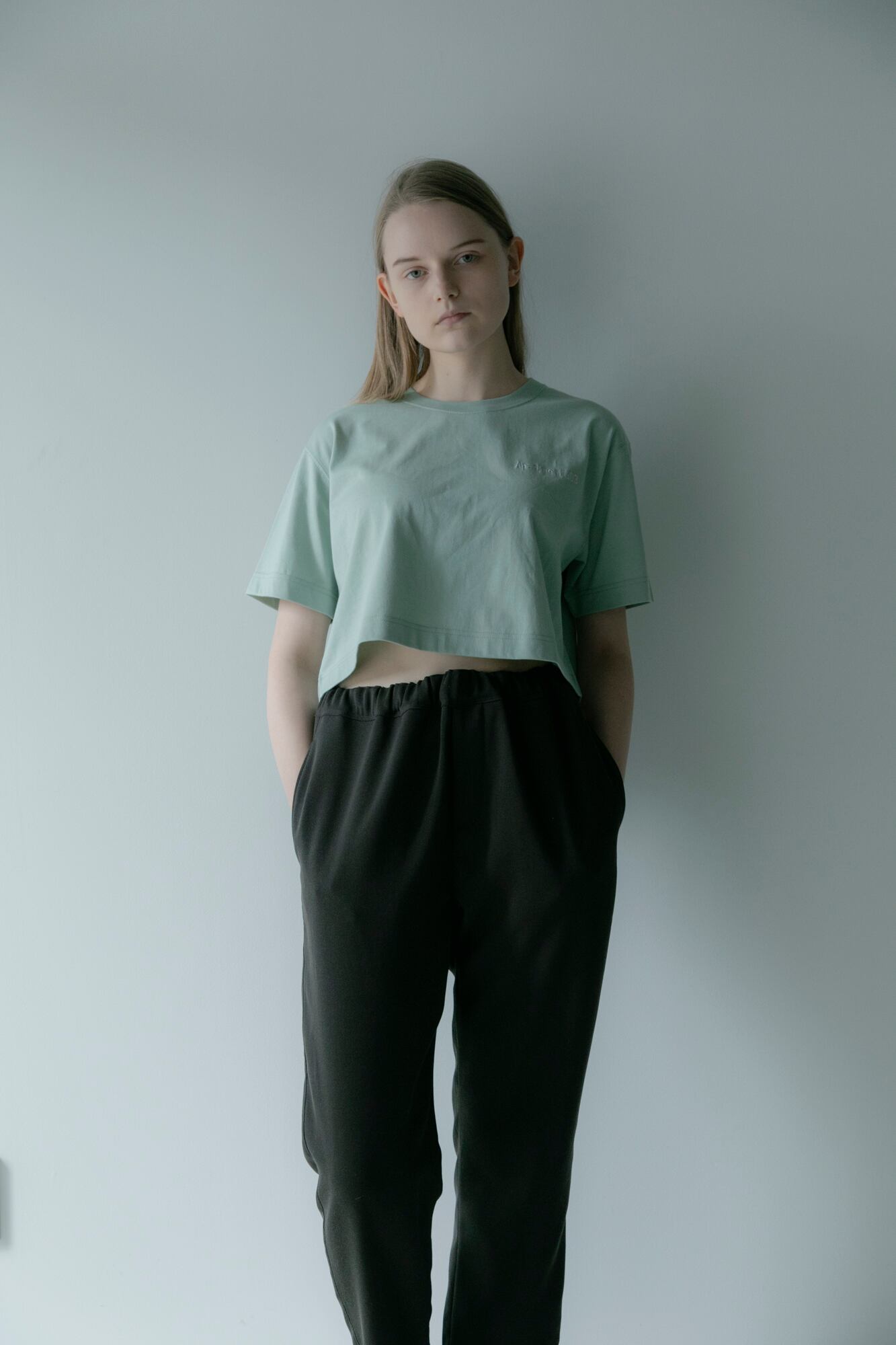 Short Cropped T-Shirt Ash Mint