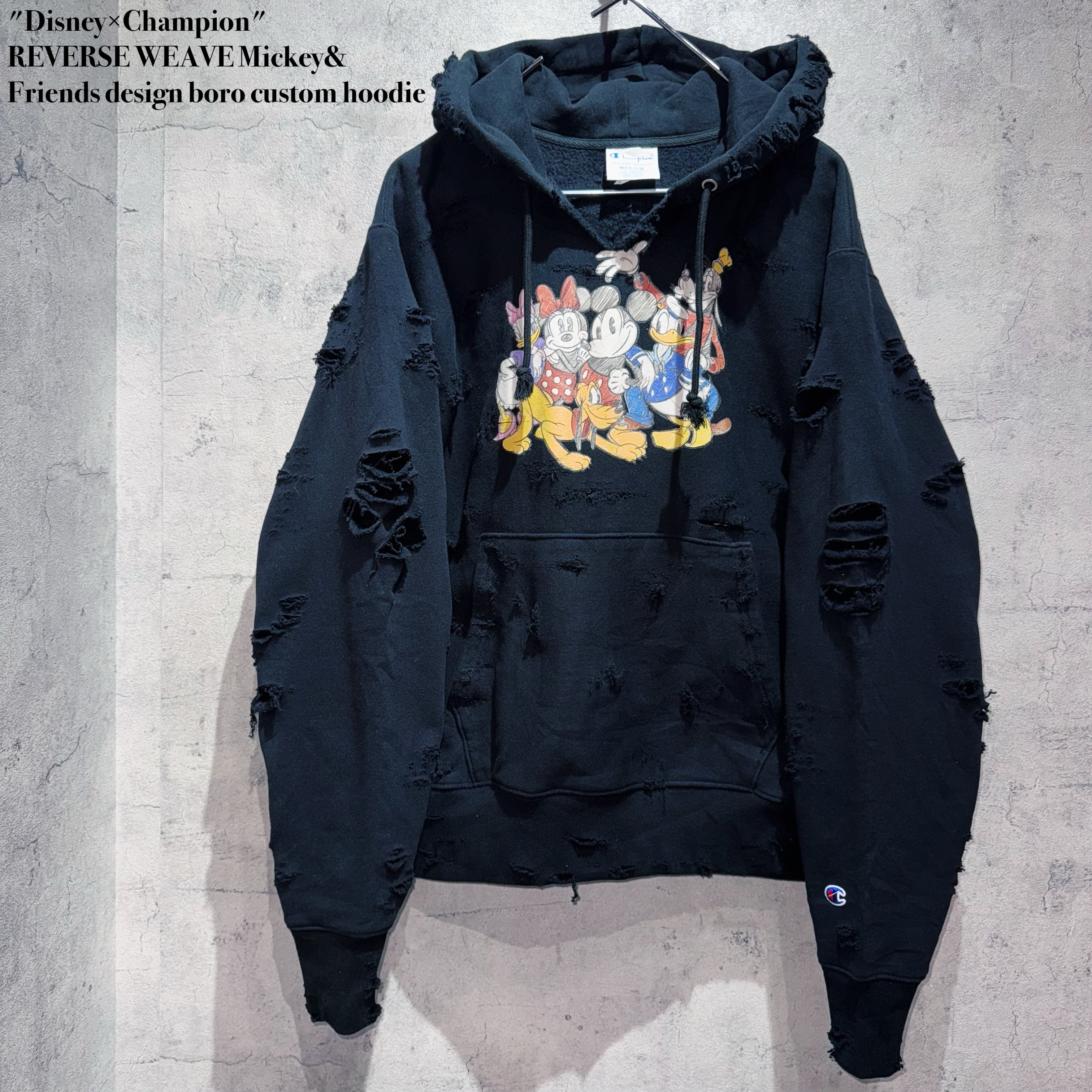 "Disney×Champion"REVERSE WEAVE Mickey&Friends design boro custom hoodie