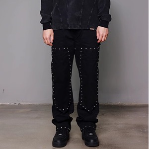 【DRIP4325】RUS Studded Frame Design Work Pants