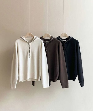 ボタンフードニット【t-10565】