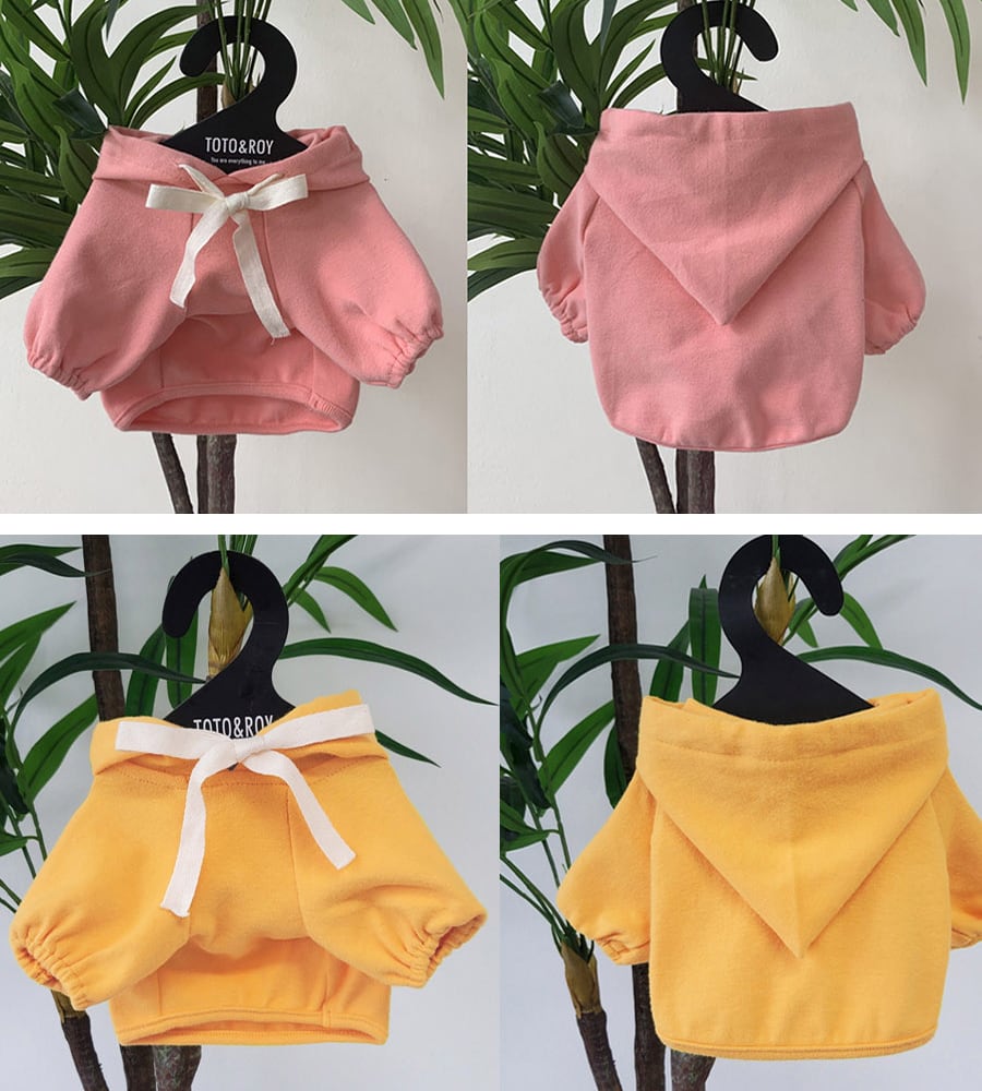 nagrang crop hood S ～ XL 4color / 犬服 秋冬 ショート丈 パーカー フード おパンツカット 無地 シンプル ドッグウェア 小型犬 中型犬 お揃い お出かけ 韓国ワンコ服