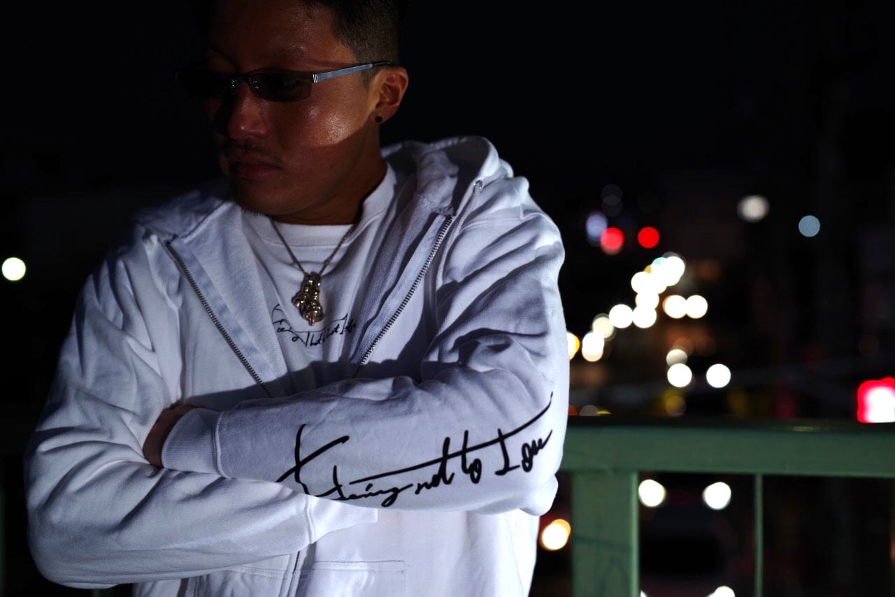 負けないジップパーカー 白 | No Lose