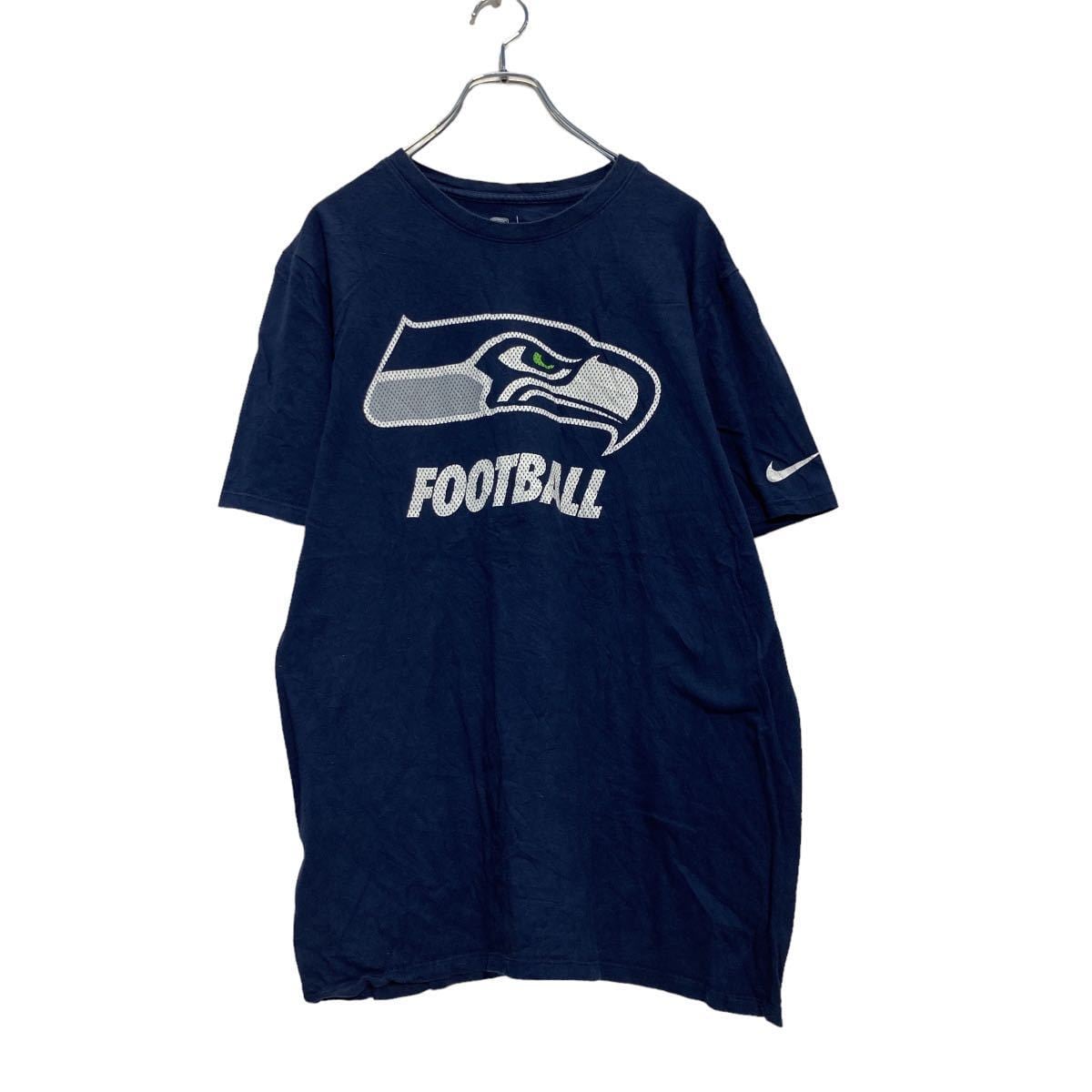 NIKE 半袖 プリント Tシャツ L ネイビー ナイキ NFL アメフト シアトル