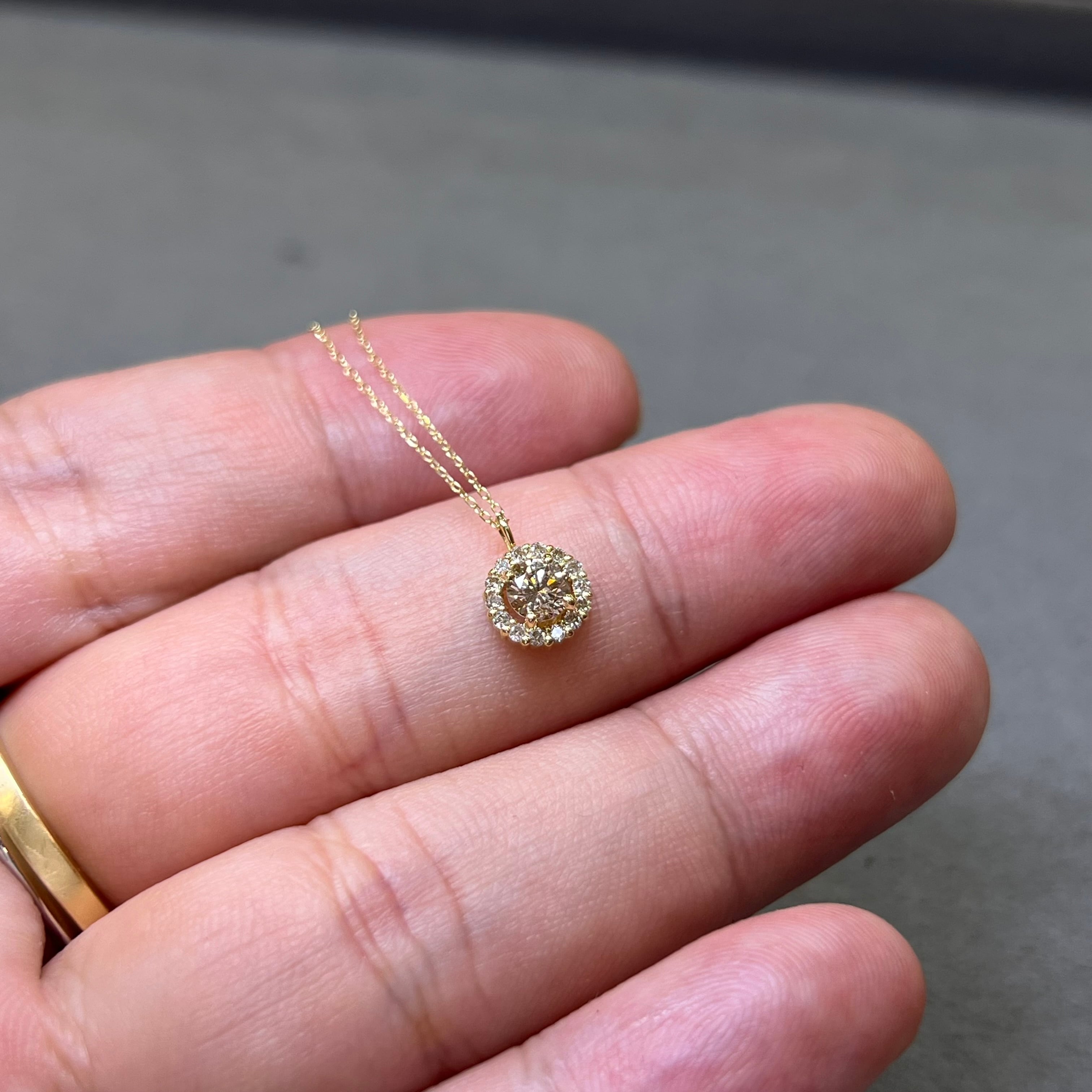 K18 ダイヤモンド 合計0.35ct ペンダント 40cmチェーン付 新品ジュエリー