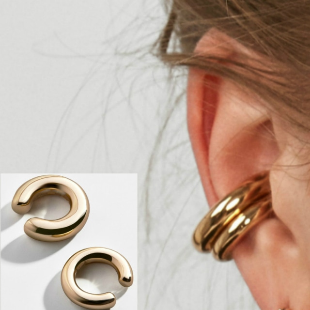 Simple Metal Round Ear Cuff 2Pset 123445