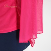 【美品タグ付き 社交ダンス衣装】トップス レッスンウェア 練習着 Lサイズ leirena レイリーナ マゼンダピンク ラインストーン