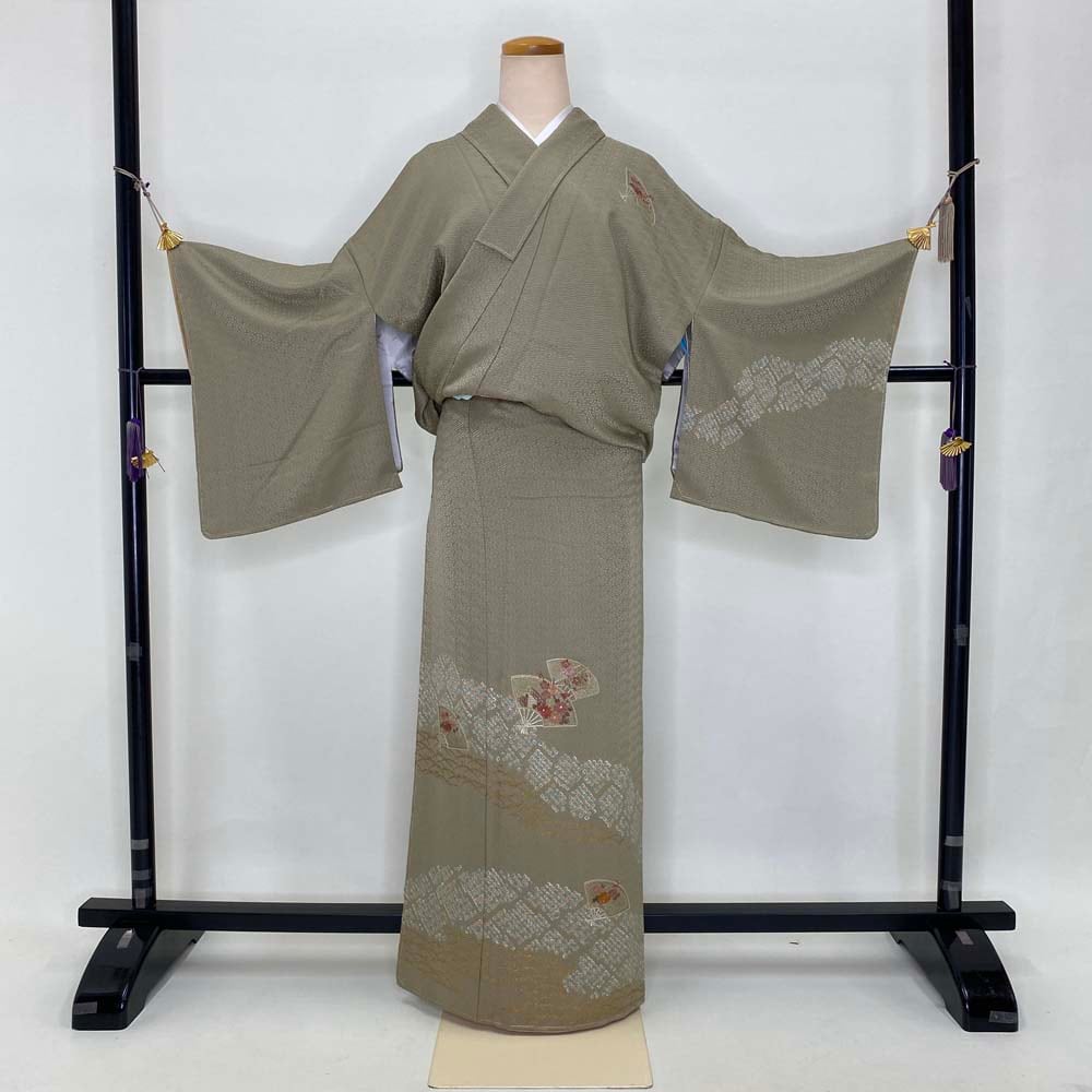 訪問着 着物 中古 リサイクル 正絹 袷 フォーマル 花の図 絞り