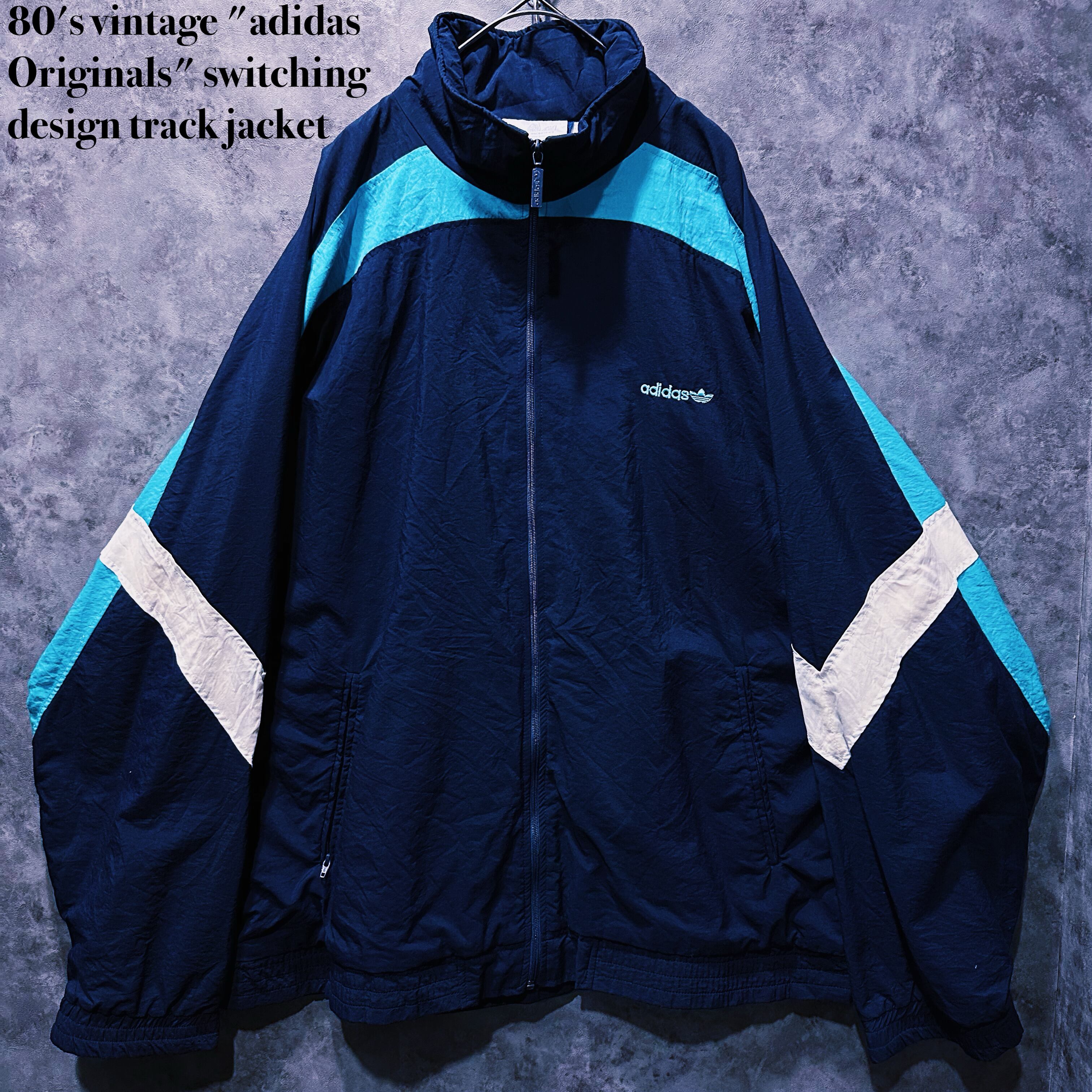 【doppio】80's vintage "adidas Originals" switching design nylon track jacket