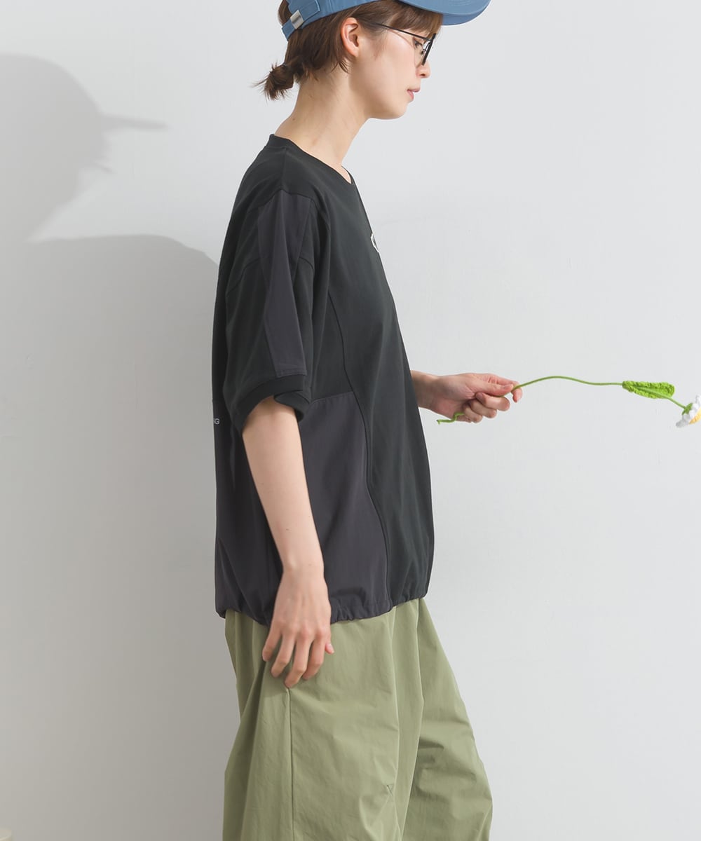 K261105 ナイロン切替ドロストプルオーバー / Nylon Panel Drawstring