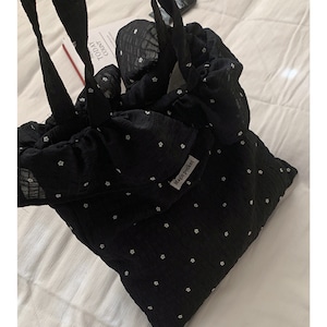 dot frill chiffon tote bag J00303