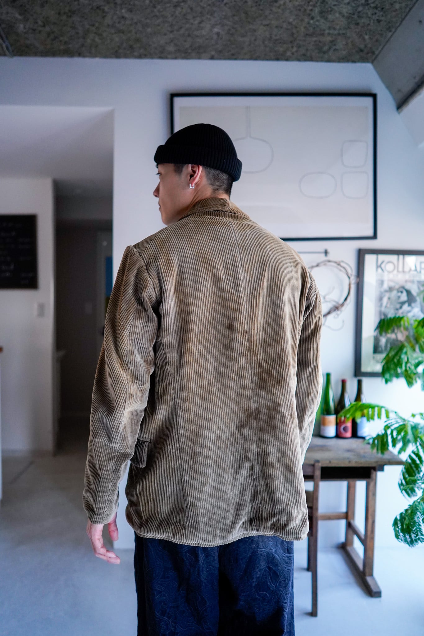 ジャケット・アウター FRENCH WORK CORDUROY HUNTING JACKET Vintage Corduroy Jacket French Hunting Workwear Khaki Brown 1900