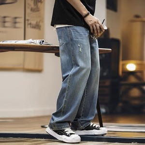 レトロウォッシュ加工ストレートジーンズ 225246