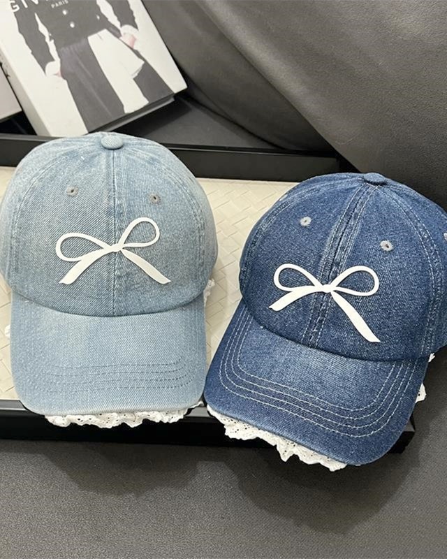 レースリボンデニムキャップ（3 colors）　2403120