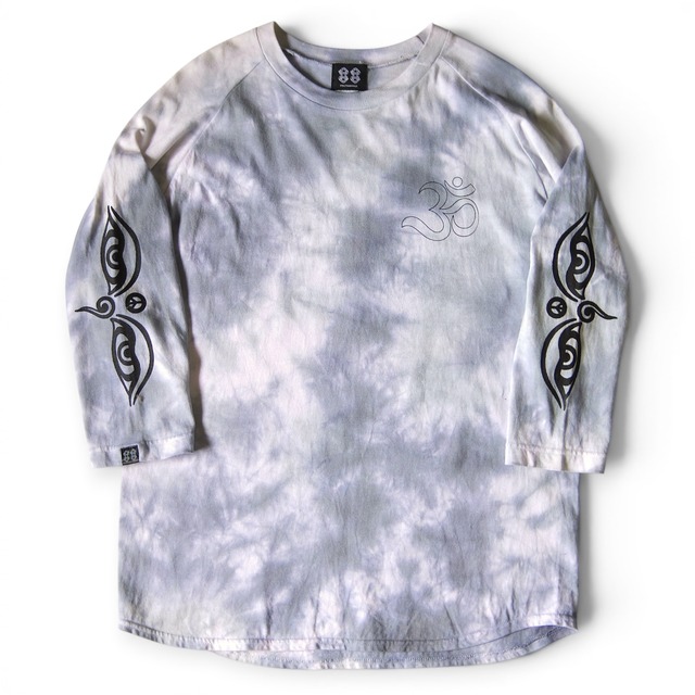 ॐ×Buddha eye×身土不二 3/4 SLEEVE TIE DYE T-SHIRT / タイダイ ７分袖Tシャツ《Gray》