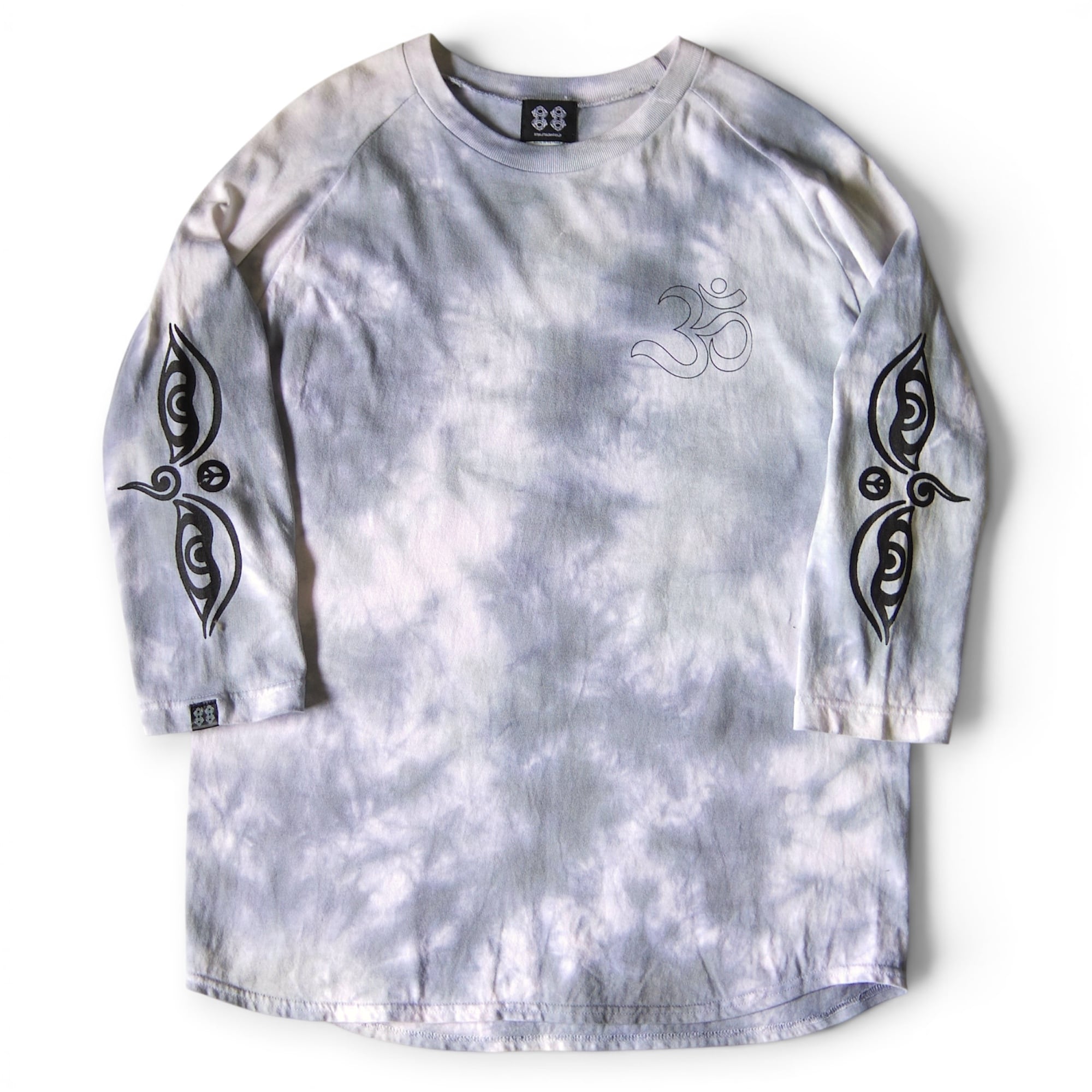 ॐ×Buddha eye×身土不二 3/4 SLEEVE TIE DYE T-SHIRT / タイダイ 7分袖Tシャツ《Gray》