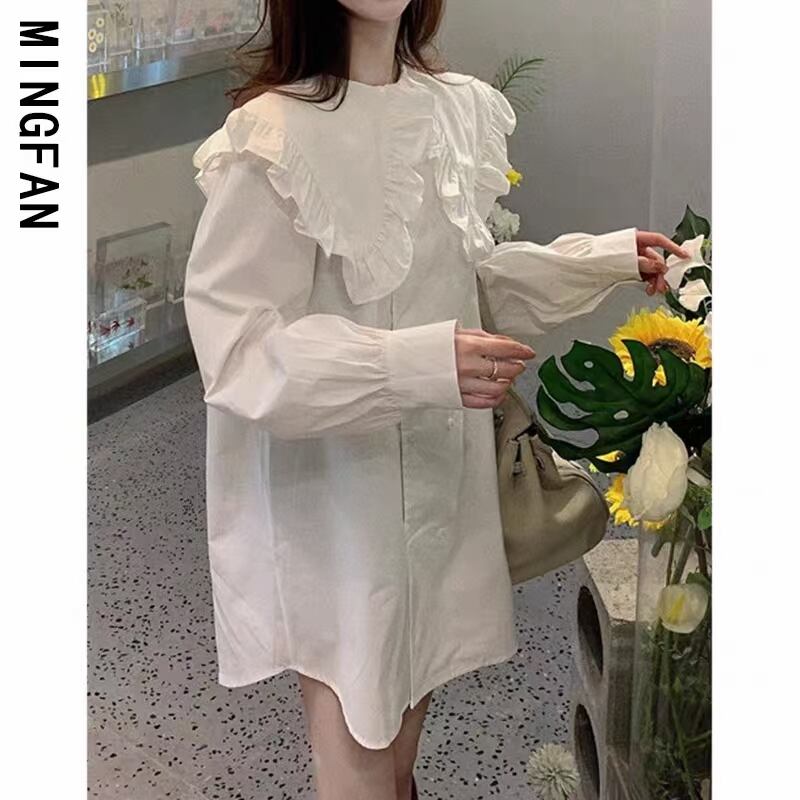 ダブルブレスト　フリルカラーブラウス　AJ1079-6022