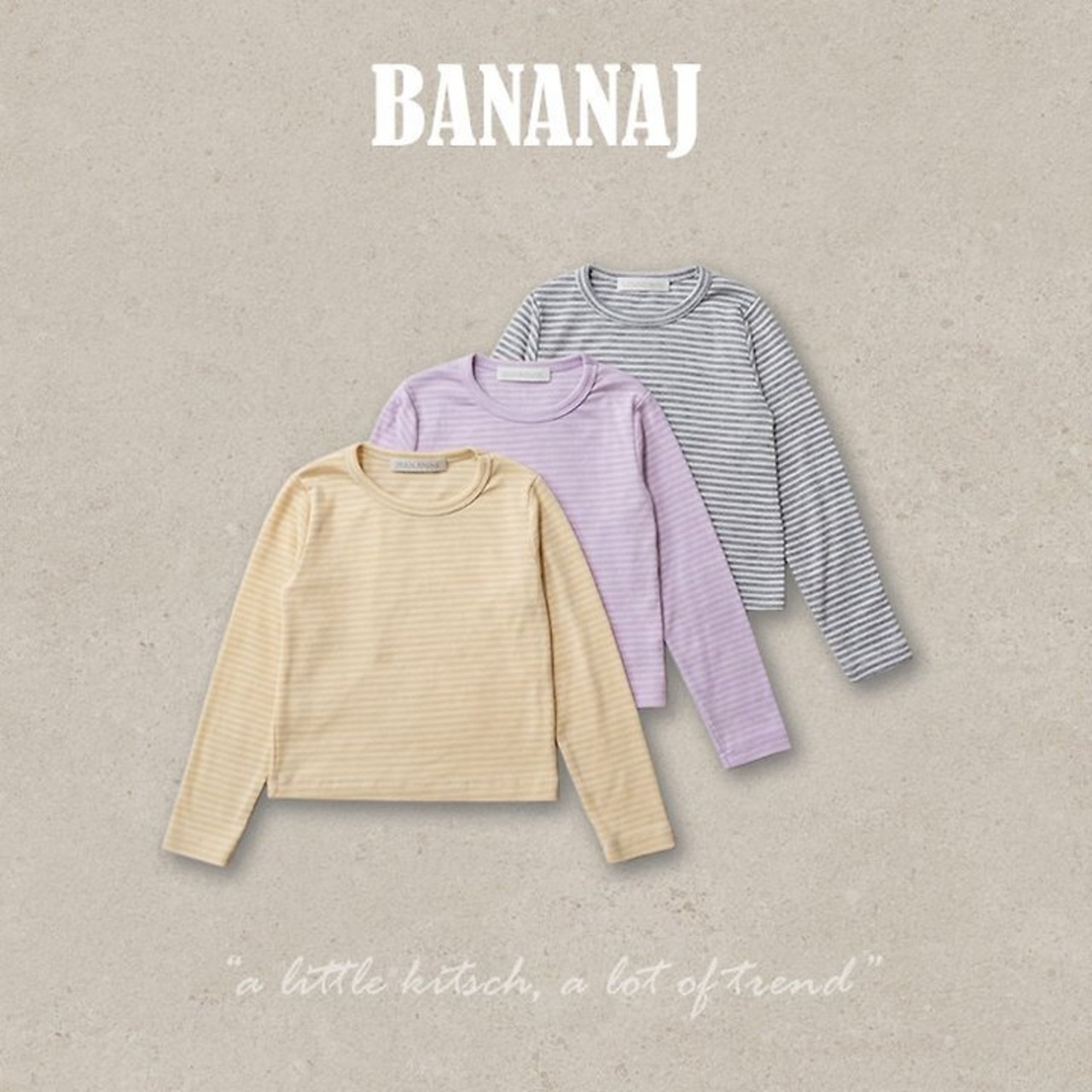 韓国子供服 / BANANA J / 26Autumn / キャンディ ボーダーTシャツ / 秋服 / キッズ *XS~JS*