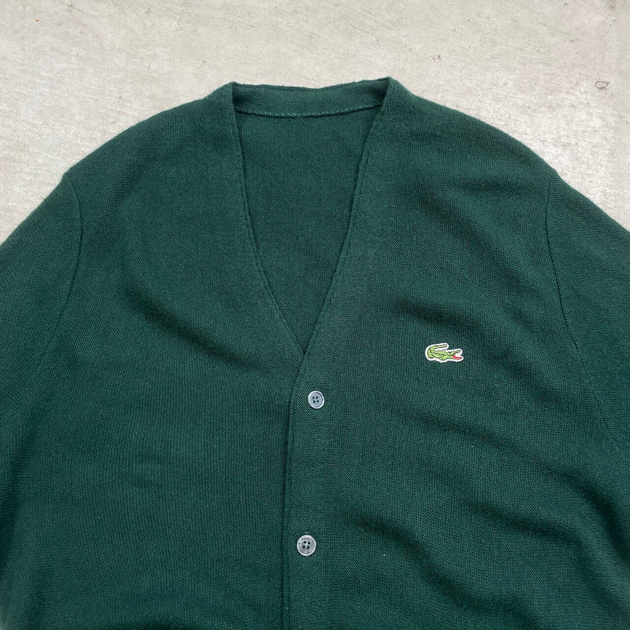 LACOSTE ラコステ ワンポイントロゴ刺繍 ニットカーディガン メンズXL