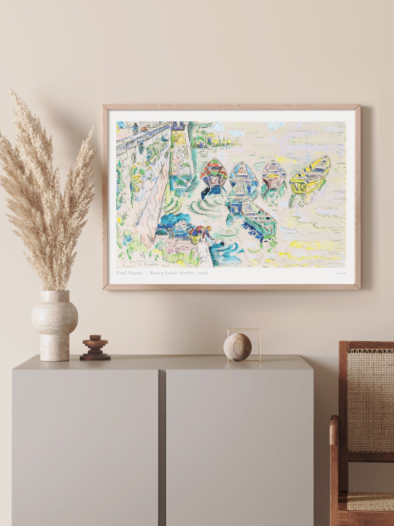ポール・シニャック Bourg-Saint-Andéo | AP119 | アートポスター 絵画 名画 船 ボート ヨット 雲 海 港 自然 風景画 - 3