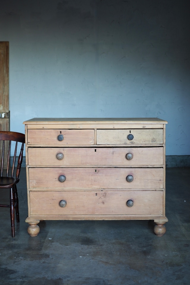 オールドパインチェスト-antique pine chest of drawers