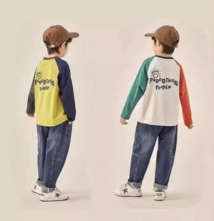 カラーブロック・ラグランTシャツ