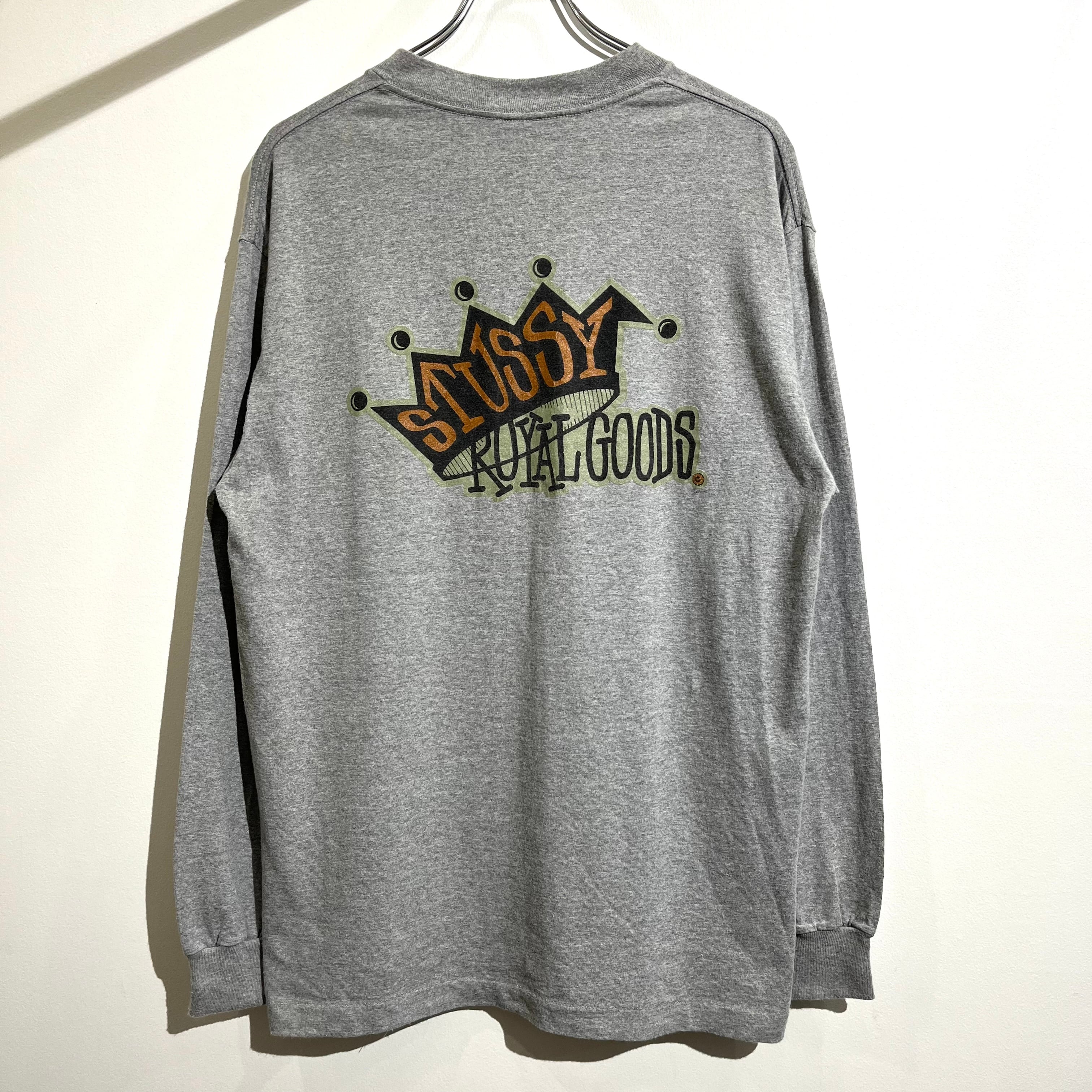 vintage 90s old stussy "陰陽" プリント 胸ロゴ ロンT