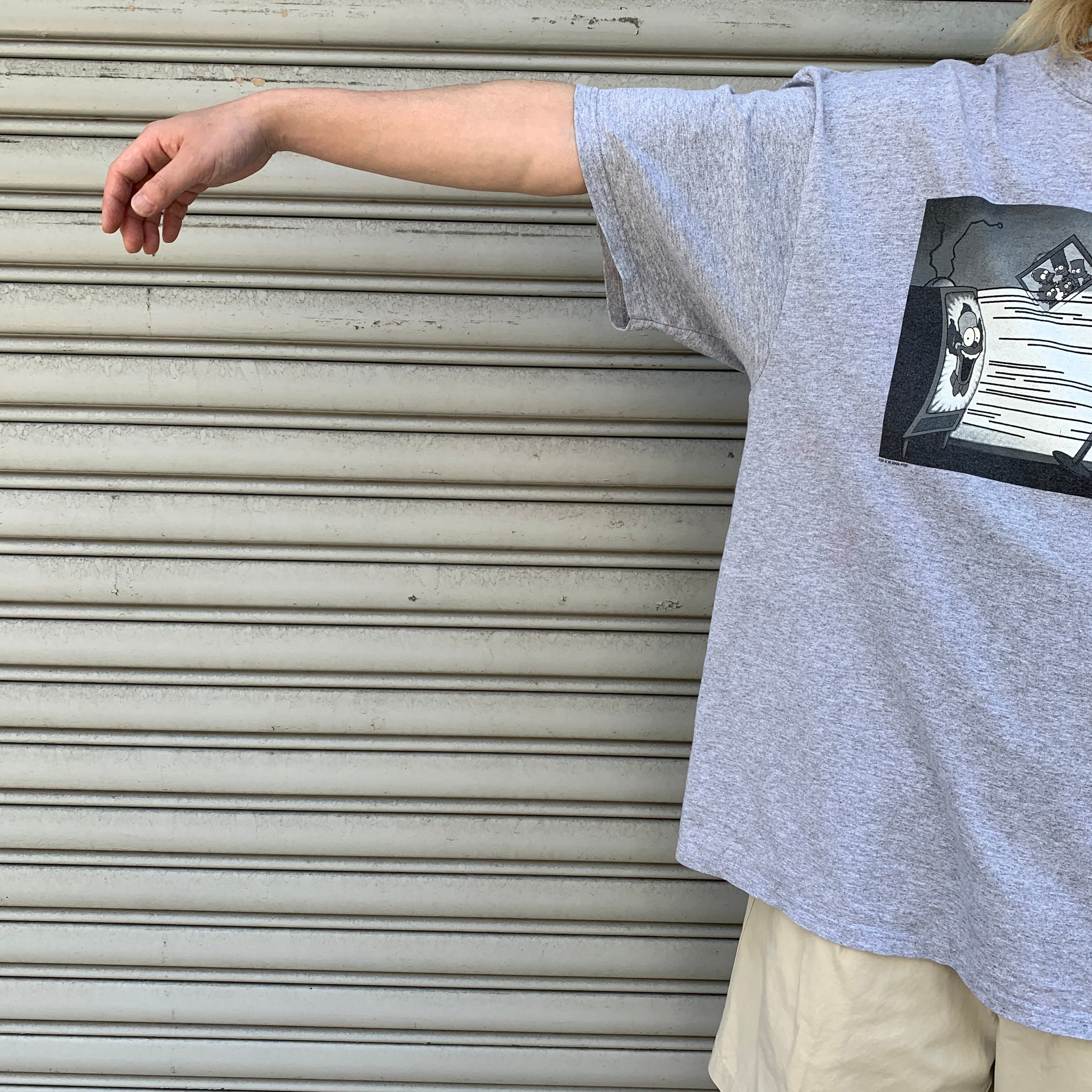 00s シンプソンズ maxellパロディ Tシャツ グレー マクセル | 古着屋 Uan
