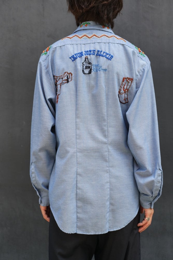 BIG MAC - JCPenney] Vintage embroidery chambray shirt [1970s