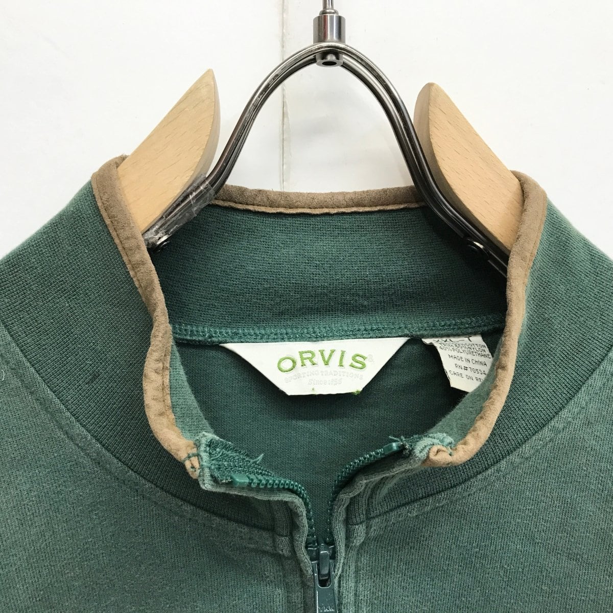 ORVIS オービス 90年代 ハーフジップ ボーダー ラガーシャツ エルボー ...