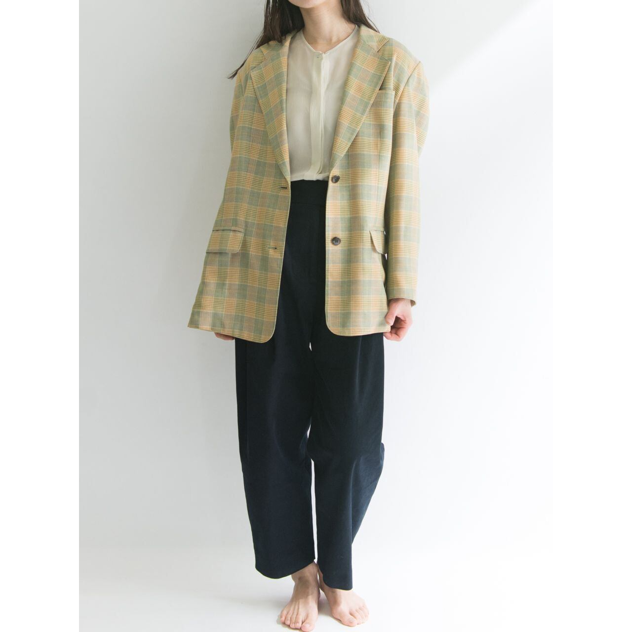 Christian Dior SPORTS】Wool-silk check pattern tailored jacket ...