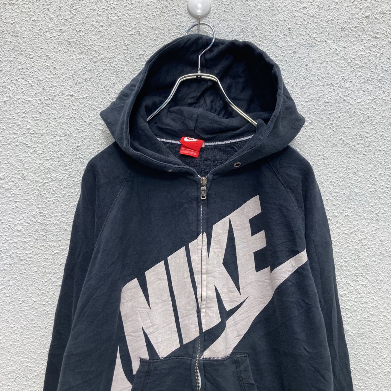 NIKE ジップアップ スウェット パーカー L ブラック アイボリー ナイキ 