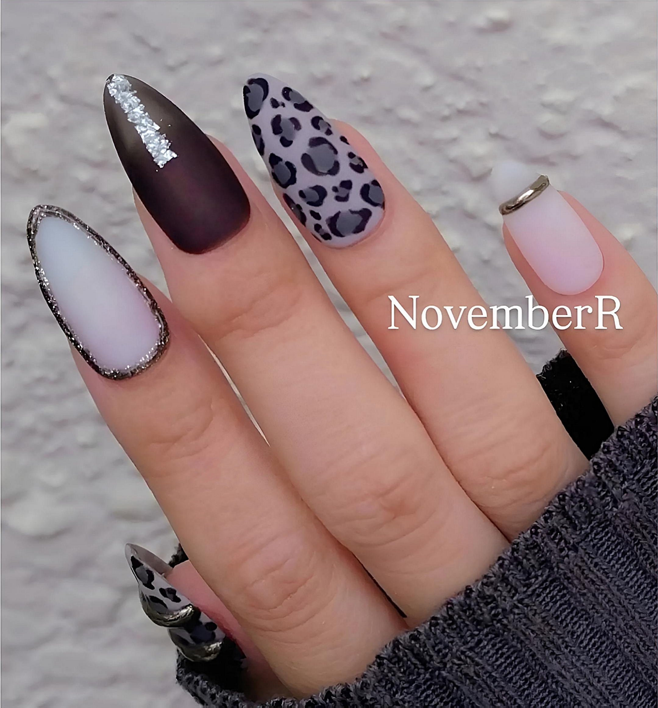 LA610☆マットレオパード×リングネイルチップ | NovemberR 〰️ネイル