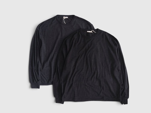 ULTERIOR”SUPER FINE WOOL COTTON CUT-OFF P/O (BORDER STRIPE )”