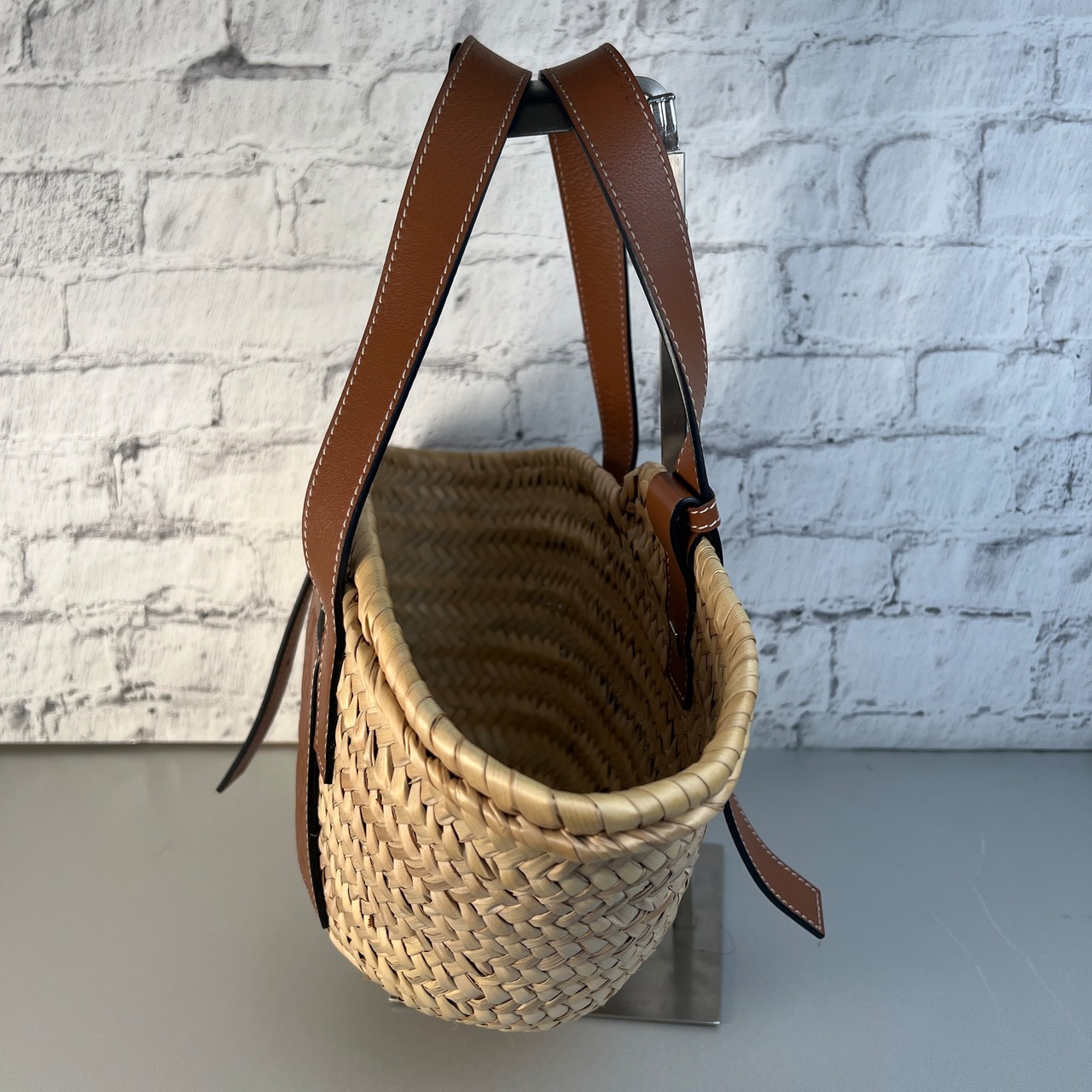 LOEWE ロエベ スモールカゴバッグ  ハンドバッグ ブラウン A-9042