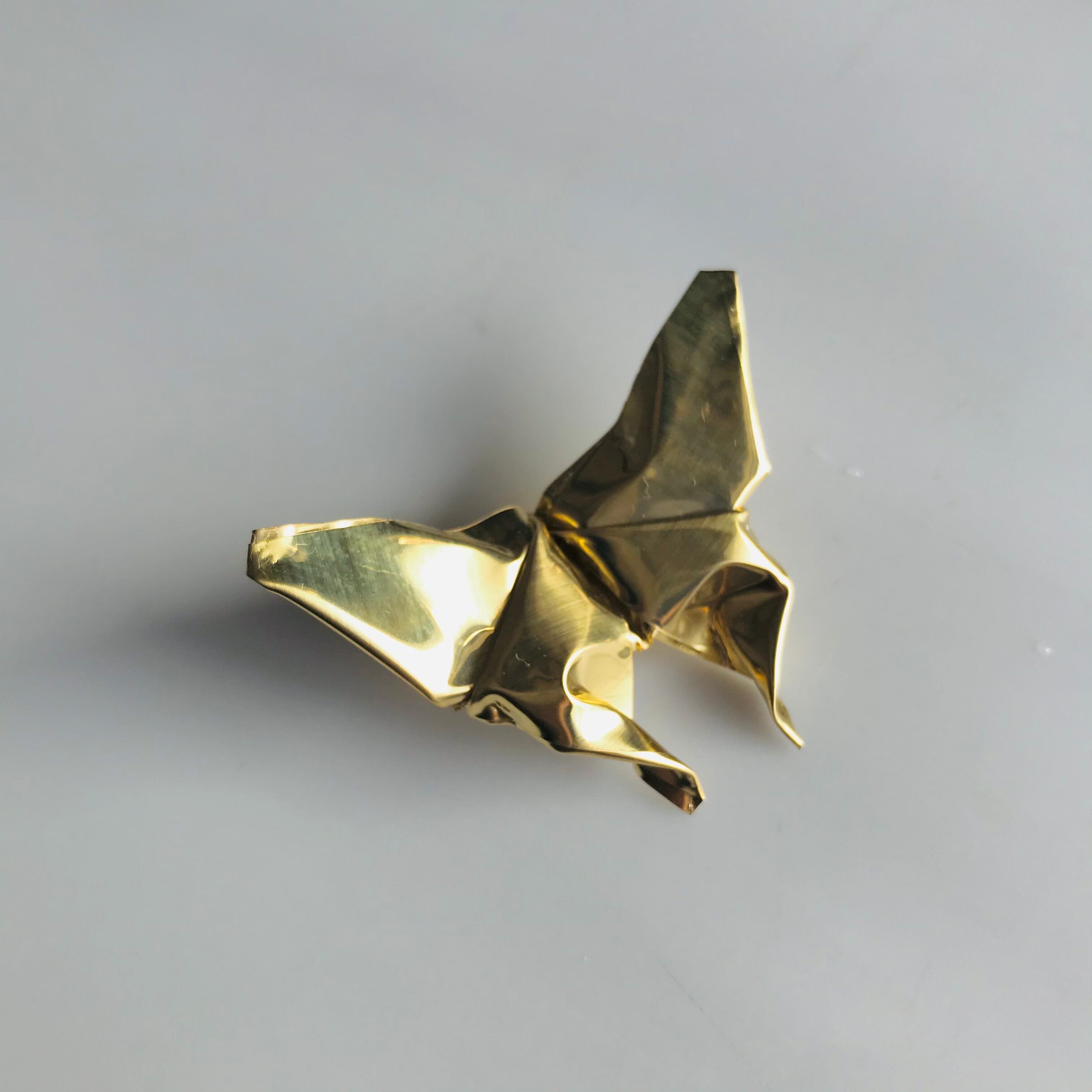 真鍮板折蝶々【ブローチ・髪飾り・オーナメント】 | origami