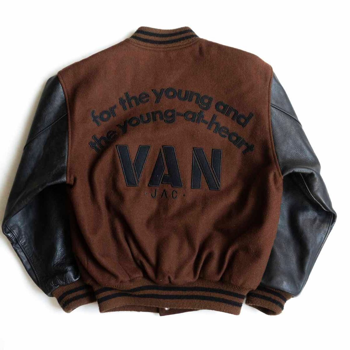 美品】VAN JAC【袖レザー スタジャン】M ヴァン ワッペン スタジアム 