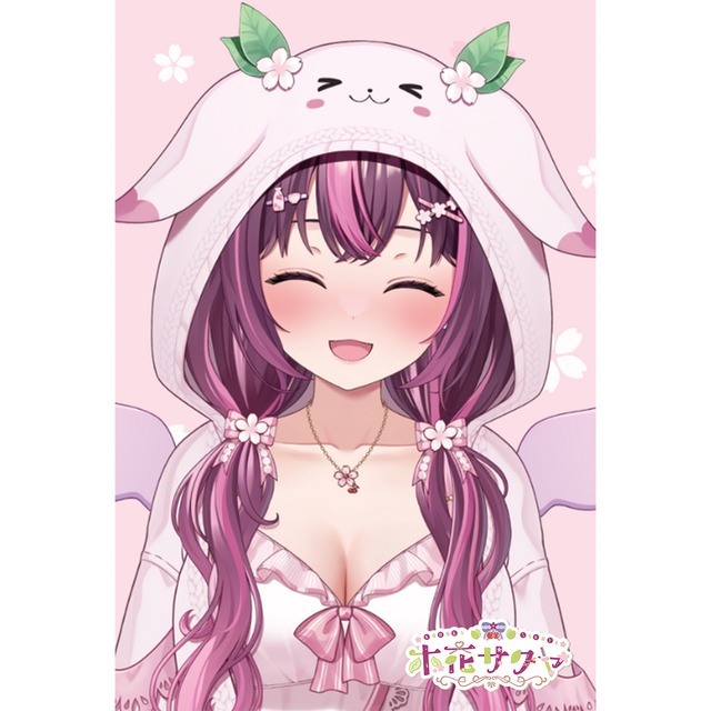 木花サクヤコラボセット大A_直筆サイン入りポストカード+オリジナルラベル風ステッカー2組付日本酒(クローバー12％純米吟醸原酒１８００ｍｌ)