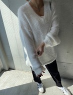 【SALE】Ultra-Loose V-neck Long Knit _2colorsのみ