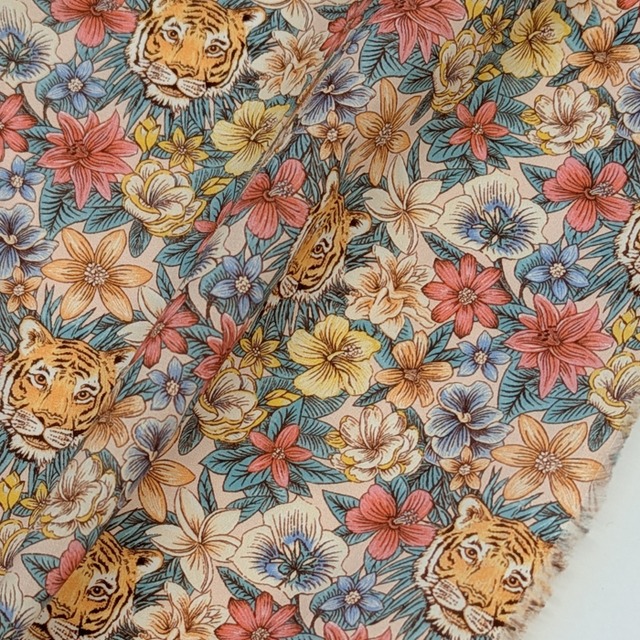◆輸入　リバティ　LIBERTY　タナローン　Scotty’s Tiger Apricot　スコッティーズタイガー　アプリコット　約130×50cm